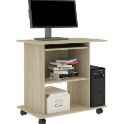 vidaXL Bureau d'ordinateur Chêne sonoma 80x50x75 cm Bois d'ingénierie