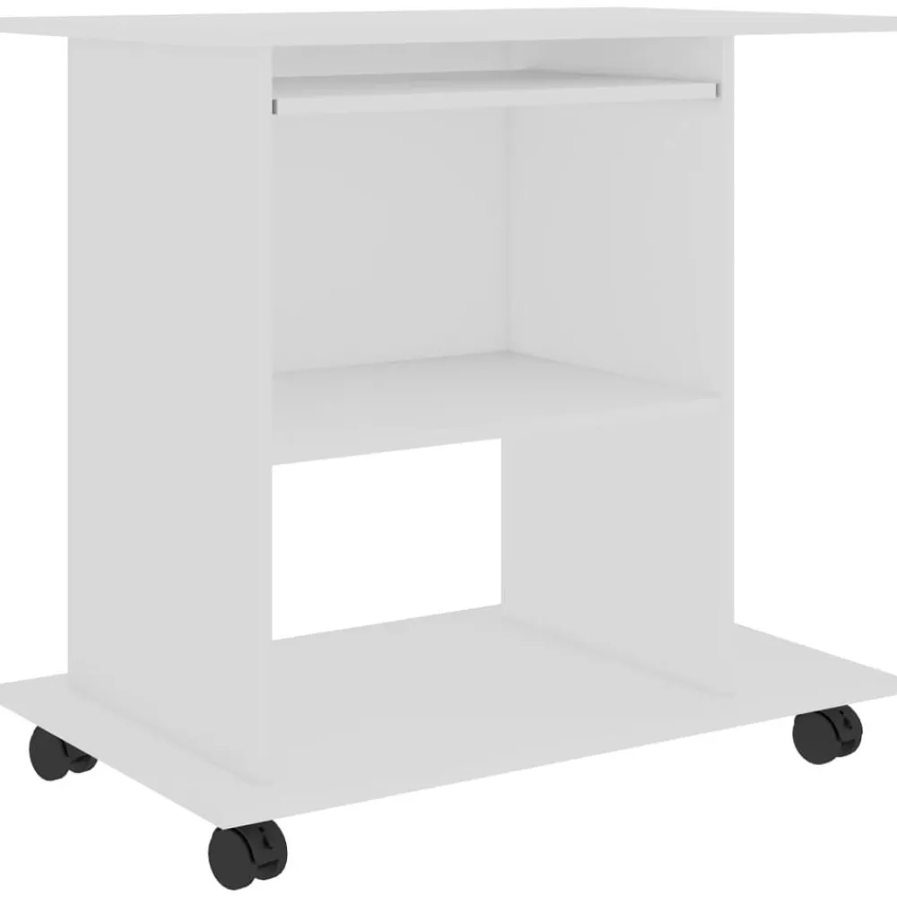 Meubles De Bureau-vidaXL Bureau d'ordinateur 80x50x75 cm Bois d'ingénierie Blanc