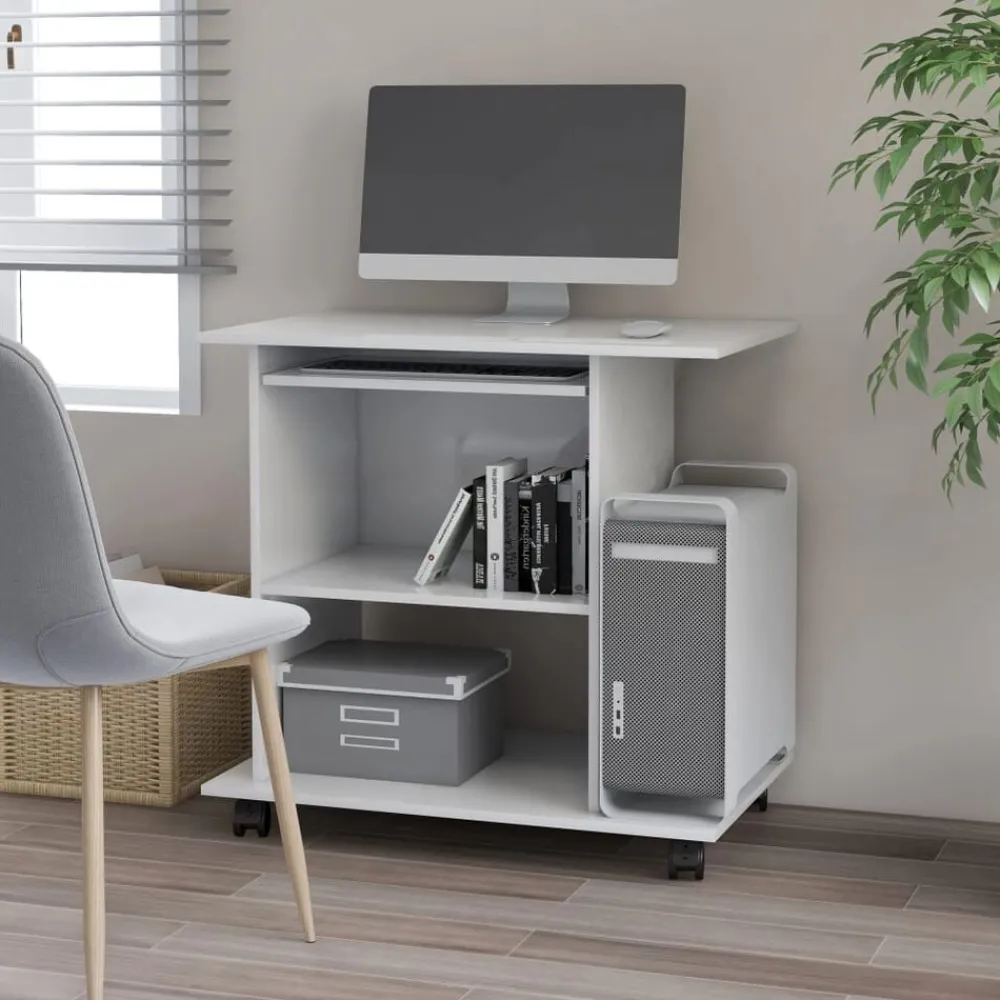 Meubles De Bureau-vidaXL Bureau d'ordinateur 80x50x75 cm Bois d'ingénierie Blanc
