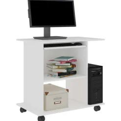 Meubles De Bureau-vidaXL Bureau d'ordinateur 80x50x75 cm Bois d'ingénierie Blanc