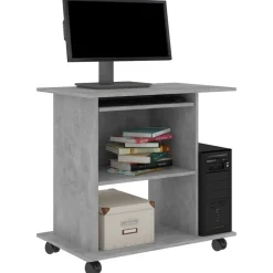 Meubles De Bureau-vidaXL Bureau d'ordinateur 80x50x75 cm Bois d'ingénierie Gris béton
