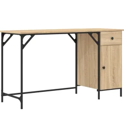 vidaXL Bureau d'ordinateur chêne sonoma 131x48x75 cm bois d’ingénierie