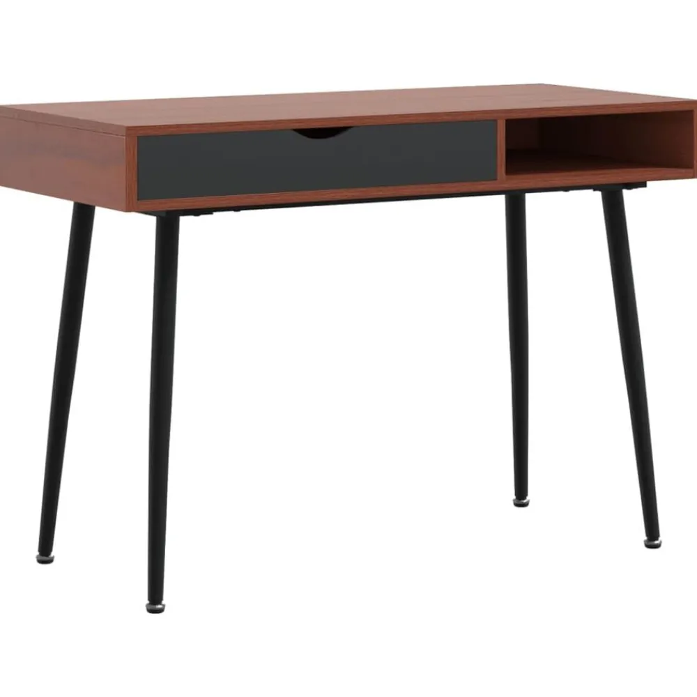 vidaXL Bureau d'ordinateur avec tiroir marron 110x50x75 cm