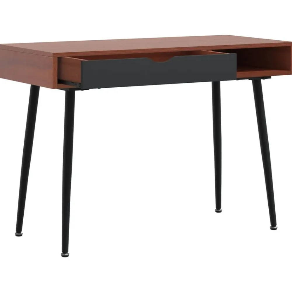 vidaXL Bureau d'ordinateur avec tiroir marron 110x50x75 cm