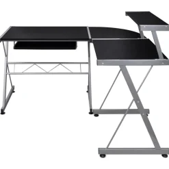 Meubles De Bureau-vidaXL Bureau d'ordinateur d'angle 132x112x99cm Bois d'ingénierie Noir