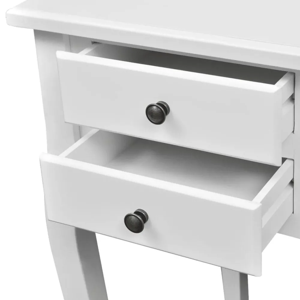 vidaXL Bureau français en bois avec pieds courbés et 5 tiroirs
