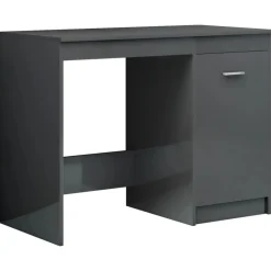 Meubles De Bureau-vidaXL Bureau 100x50x76 cm Aggloméré gris brillant