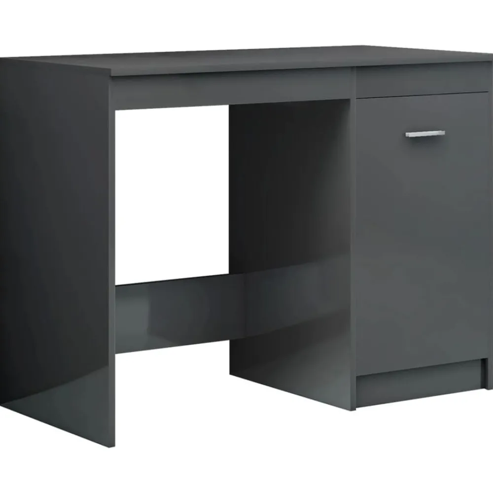 Meubles De Bureau-vidaXL Bureau 100x50x76 cm Aggloméré gris brillant