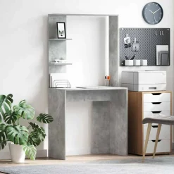 Meubles De Bureau-vidaXL Bureau 78,5 x 37 x 154,5 cm Bois d'ingénierie Gris béton