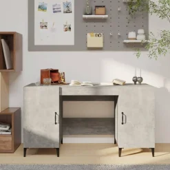 Meubles De Bureau-vidaXL Bureau 140x50x75 cm Bois d'ingénierie Gris béton