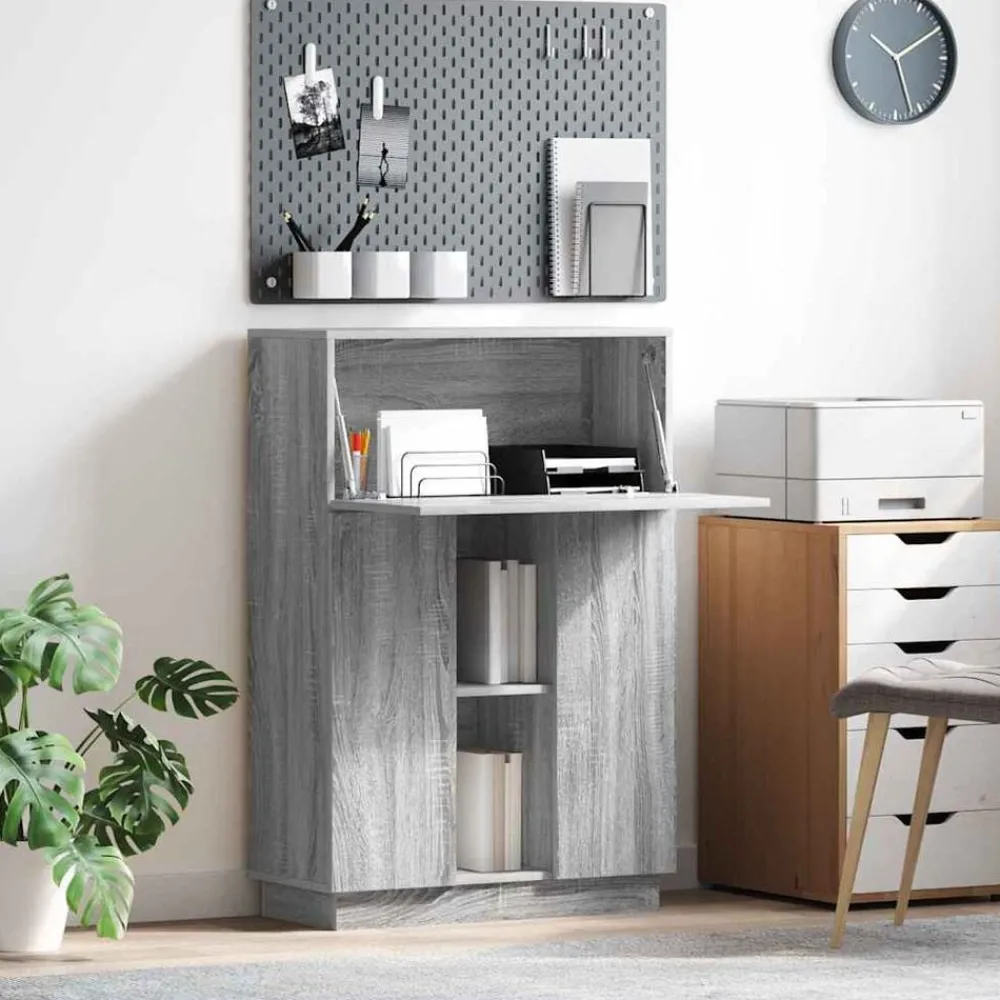 Meubles De Bureau-vidaXL Bureau Gris Sonoma 71.5 x 31.5 x 106.5 cm Bois d'ingénierie Sonoma gris