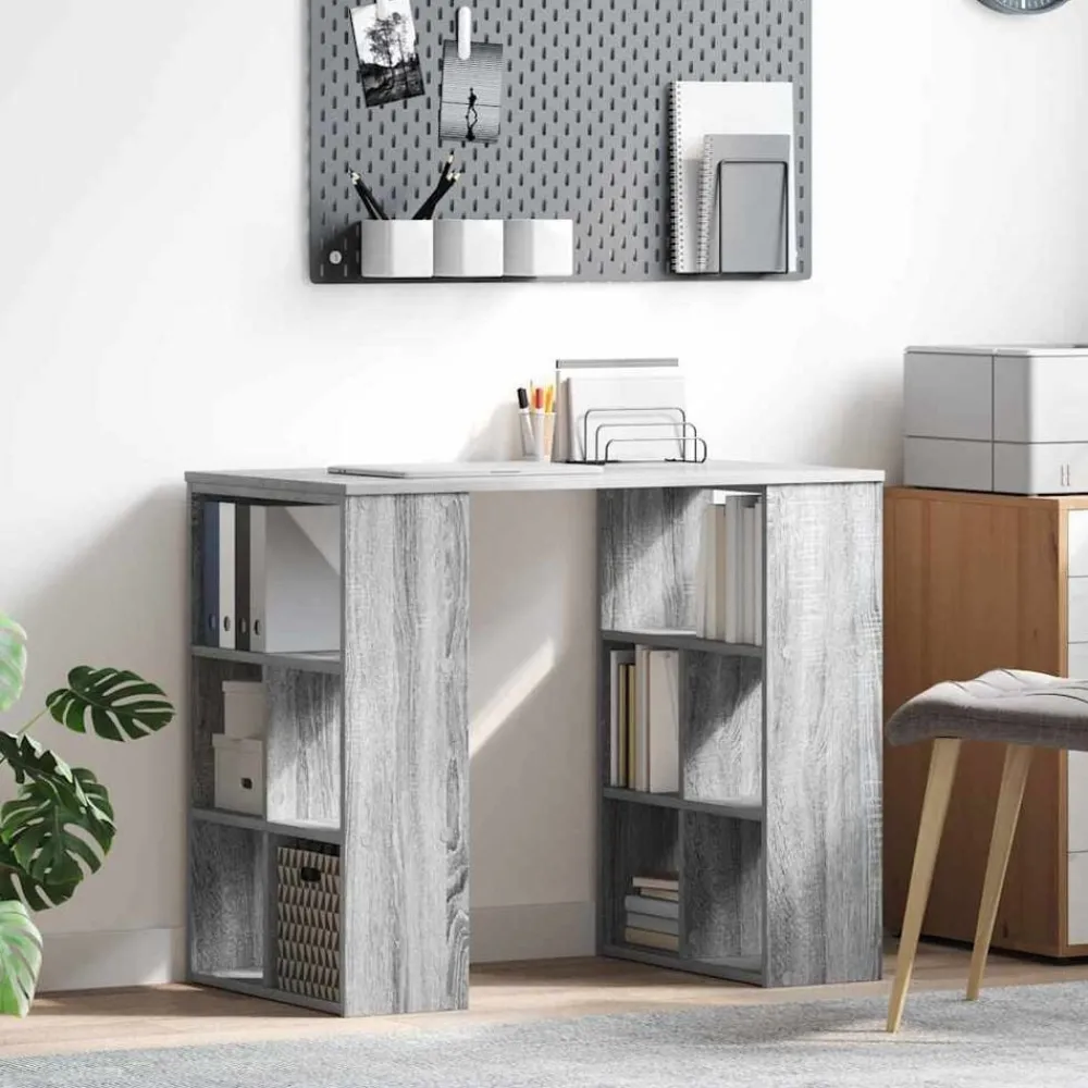 Meubles De Bureau-vidaXL Bureau Gris Sonoma 90 x 50 x 75 cm Bois d'ingénierie Sonoma gris