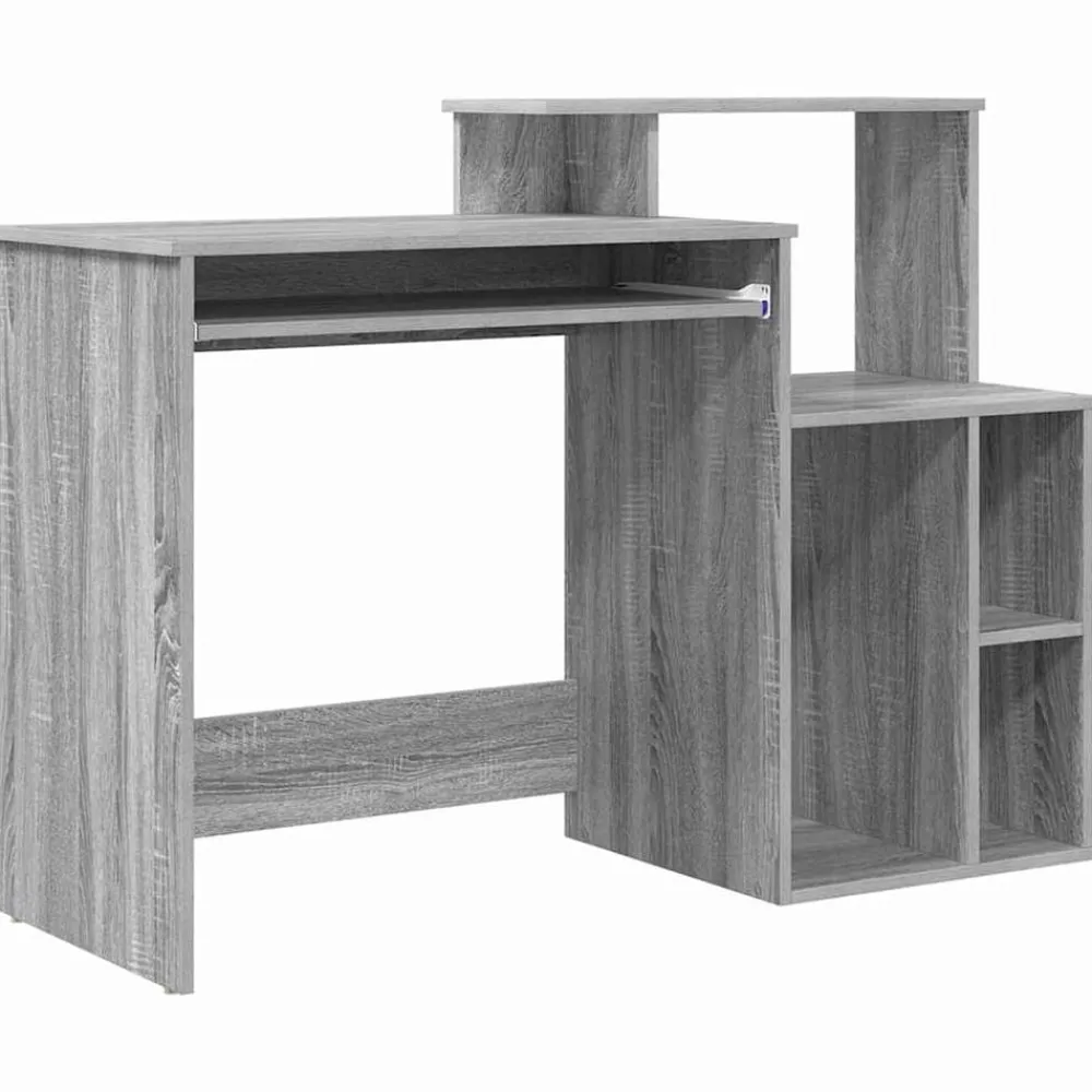 Meubles De Bureau-vidaXL Bureau Gris Sonoma 120,5 x 44 x 88,5 cm Bois d'ingénierie Sonoma gris