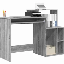Meubles De Bureau-vidaXL Bureau Gris Sonoma 120,5 x 44 x 88,5 cm Bois d'ingénierie Sonoma gris