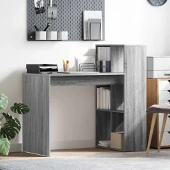 vidaXL Bureau Gris Sonoma 108 x 55 x 103.5 cm Bois d'ingénierie