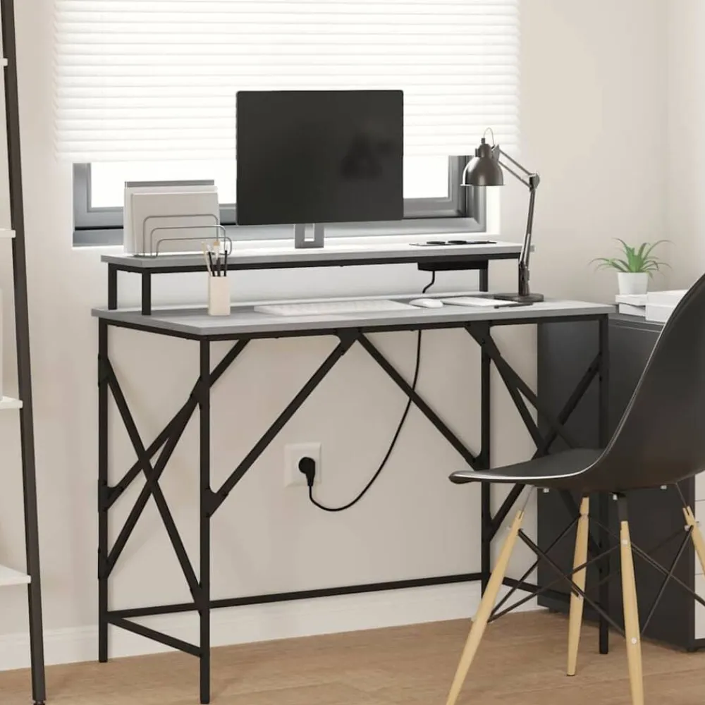 Meubles De Bureau-vidaXL Bureau Gris Sonoma 100 x 50 x 86,5 cm Bois d'ingénierie Sonoma gris