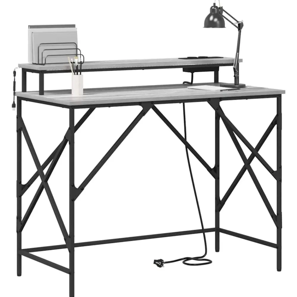 Meubles De Bureau-vidaXL Bureau Gris Sonoma 100 x 50 x 86,5 cm Bois d'ingénierie Sonoma gris