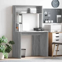 vidaXL Bureau Gris Sonoma 91 x 50 x 149 cm Bois d'ingénierie
