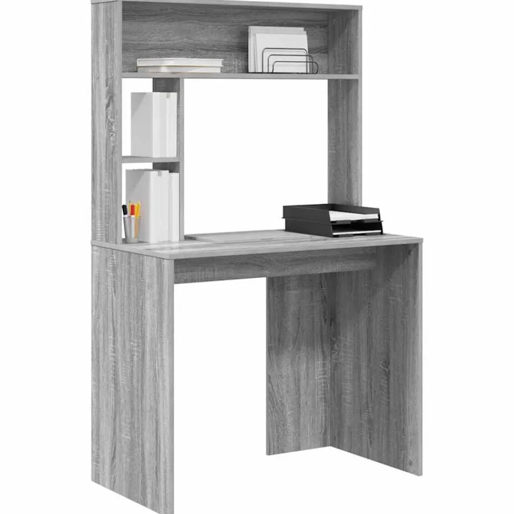 vidaXL Bureau Gris Sonoma 91 x 50 x 149 cm Bois d'ingénierie