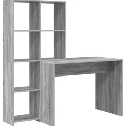 vidaXL Bureau Gris Sonoma 138,5 x 55 x 143 cm Bois d'ingénierie