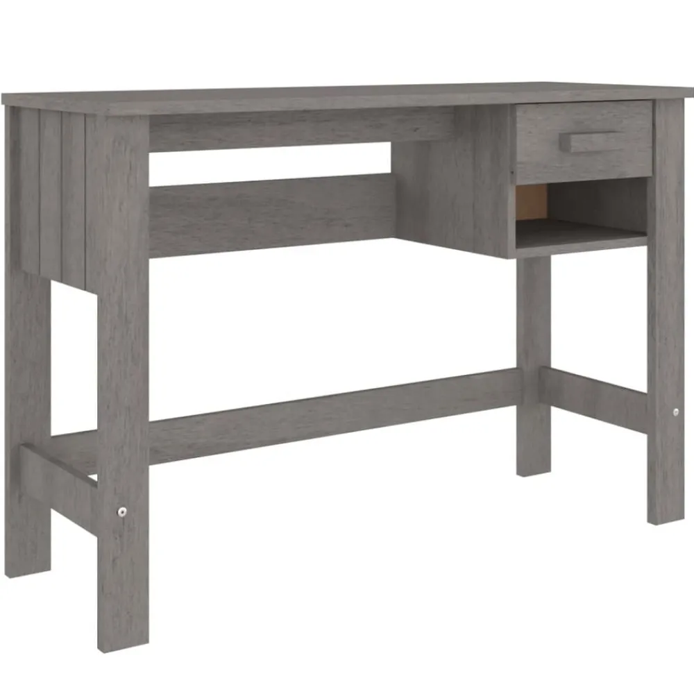 Meubles De Bureau-vidaXL Bureau HAMAR 110x40x75 cm Bois massif de pin Gris clair