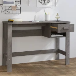 Meubles De Bureau-vidaXL Bureau HAMAR 110x40x75 cm Bois massif de pin Gris clair