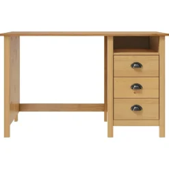 vidaXL Bureau Hill avec 3 tiroirs 120x50x74 cm Pin solide