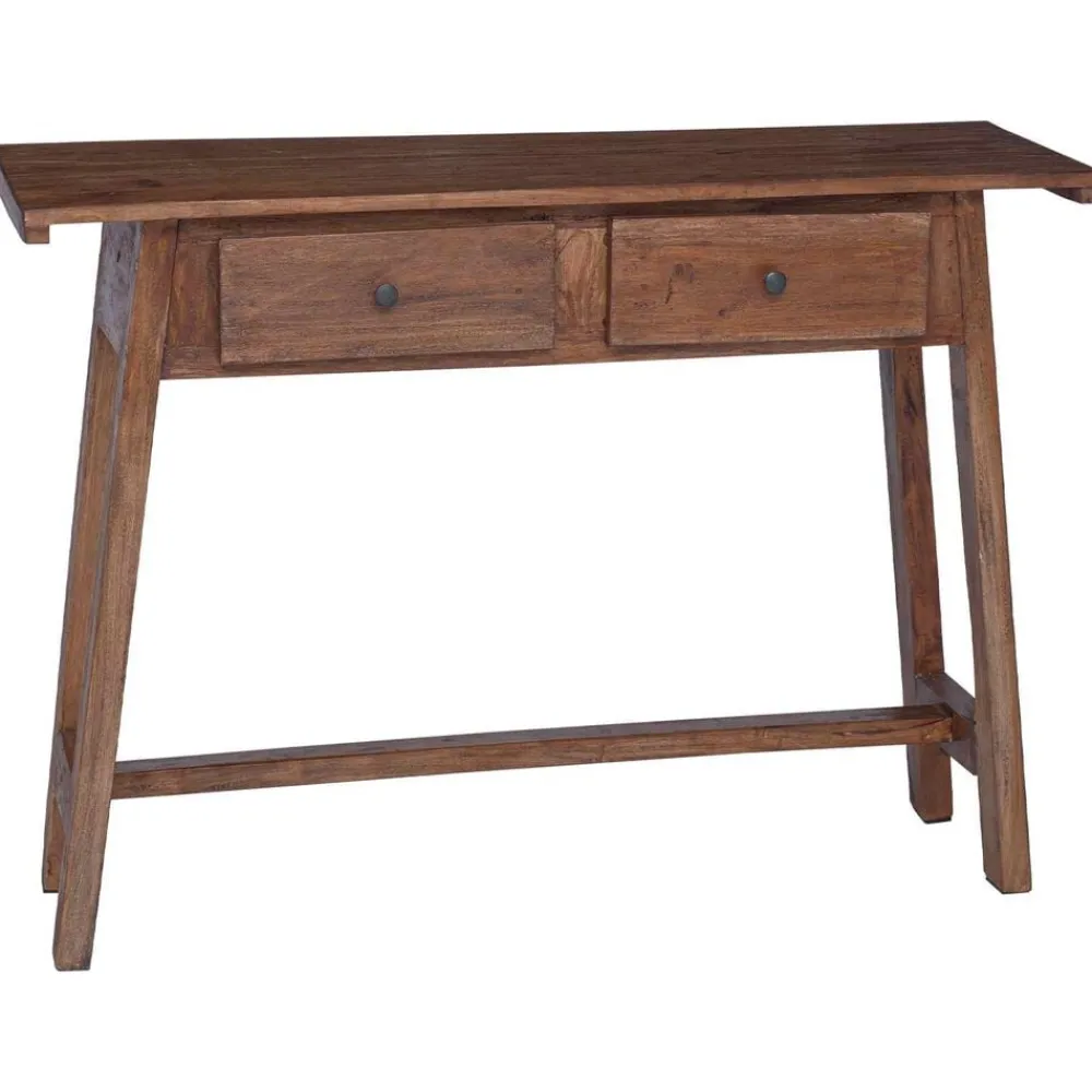 Tables-vidaXL Bureau Marron 110 x 30 x 79 cm Bois de Mahogany Massif