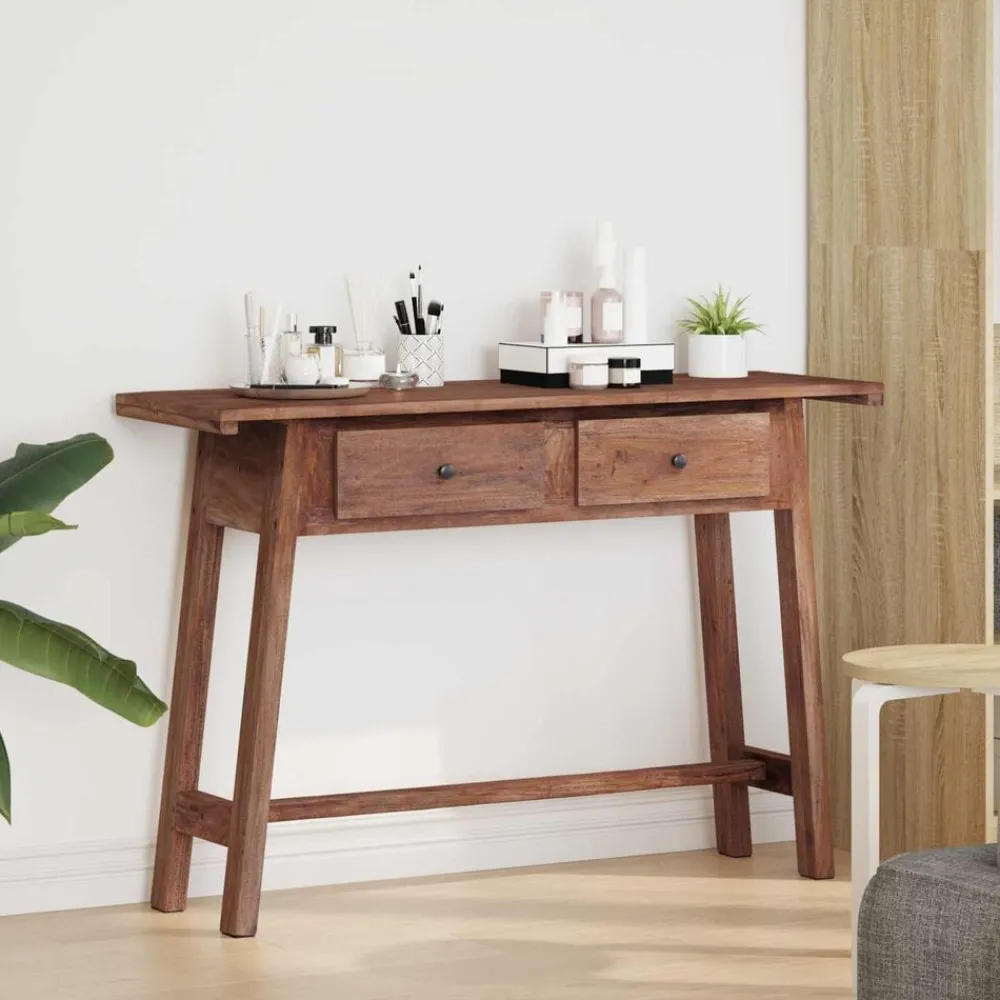 Tables-vidaXL Bureau Marron 110 x 30 x 79 cm Bois de Mahogany Massif