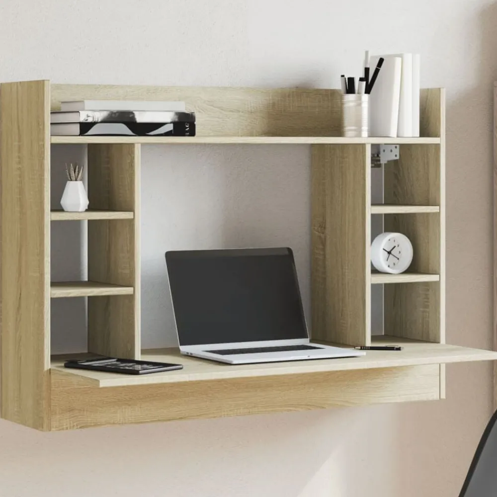 Meubles De Bureau-vidaXL Bureau mural chêne sonoma 105x48x75 cm bois d'ingénierie Chêne sonoma