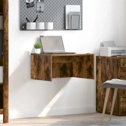 vidaXL Bureau mural Chêne fumé 60 x 45 x 30 cm Bois d'ingénierie
