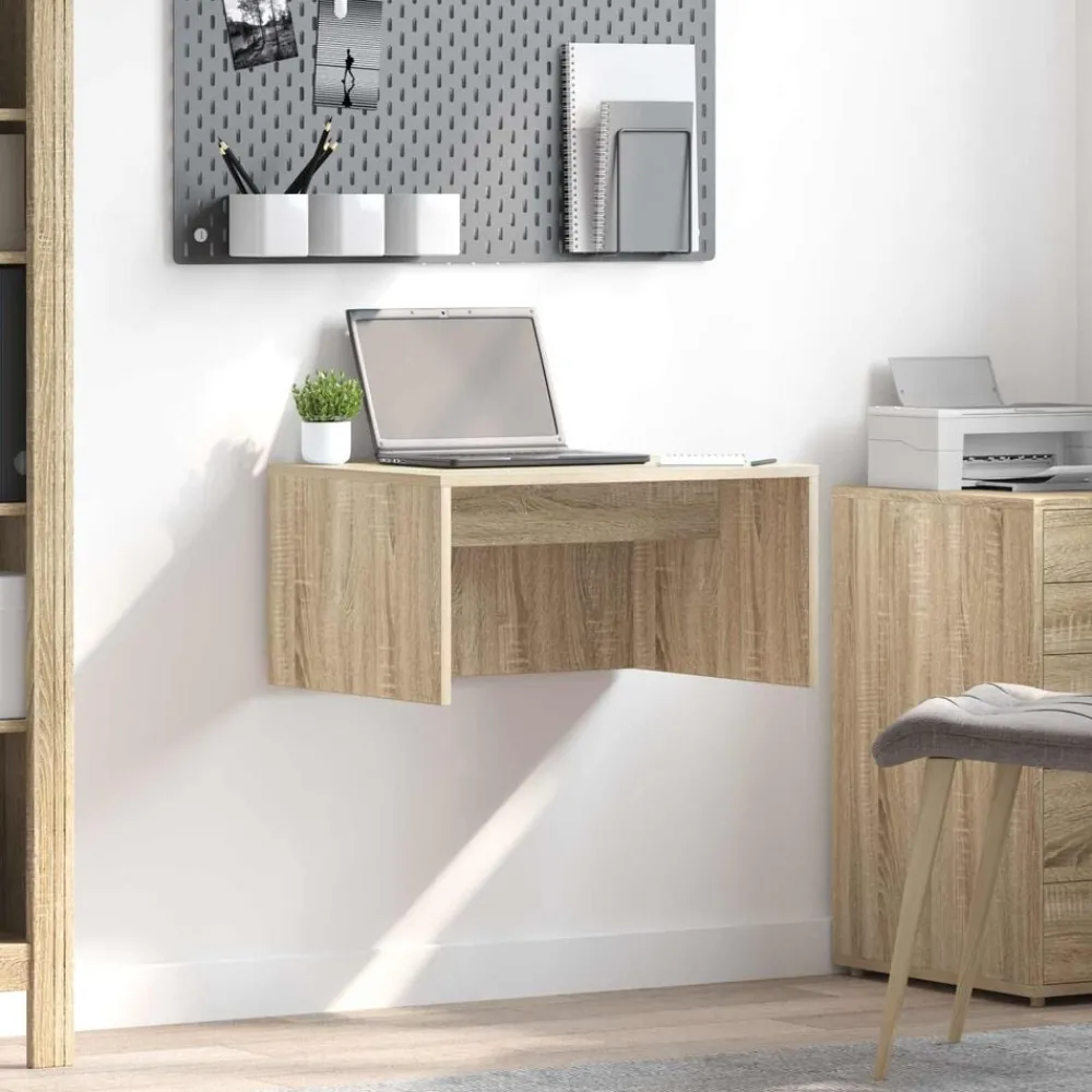 Meubles De Bureau-vidaXL Bureau mural Chêne Sonoma 60 x 45 x 30 cm Bois d'ingénierie Chêne sonoma
