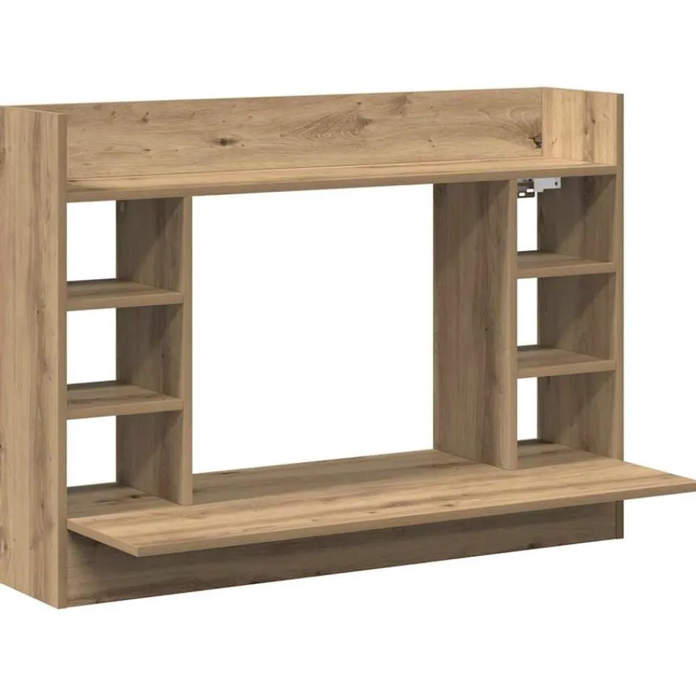 Meubles De Bureau-vidaXL Bureau mural chêne artisanal 105 x 48 x 75 cm Bois d'ingénierie Chêne noir