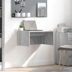 Meubles De Bureau-vidaXL Bureau mural Gris Sonoma 60 x 45 x 30 cm Bois d'ingénierie Sonoma gris