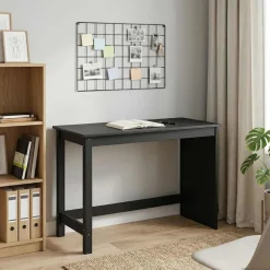 Meubles De Bureau-vidaXL Bureau 112 x 50 x 75 cm Bois de Pin Massif Noir