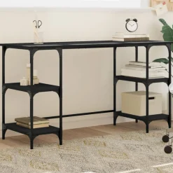 vidaXL Bureau 140x50x75 cm métal et bois d'ingénierie