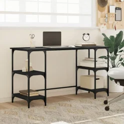 vidaXL Bureau 140x50x75 cm métal et bois d'ingénierie