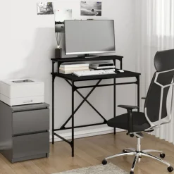 vidaXL Bureau 80x50x90 cm bois d'ingénierie et fer