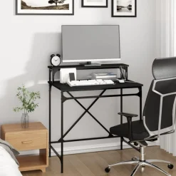 vidaXL Bureau 80x50x90 cm bois d'ingénierie et fer