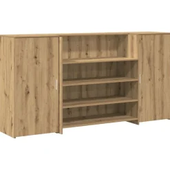 vidaXL Bureau réception chêne artisanal 200x50x103,5cm bois ingénierie