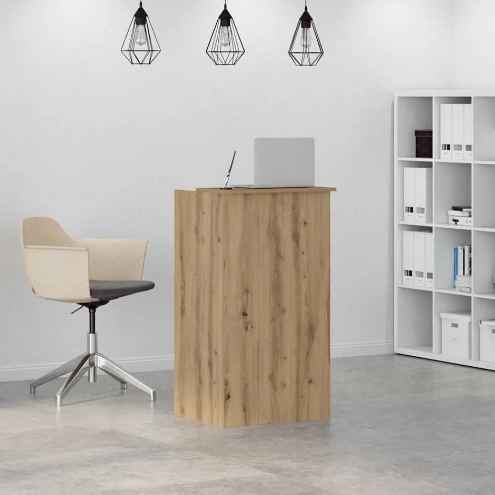 vidaXL Bureau réception chêne artisanal 55x50x103,5 cm bois ingénierie