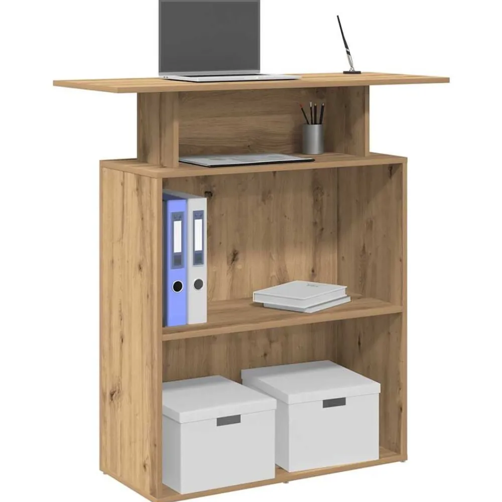 Meubles De Bureau-vidaXL Bureau réception chêne artisanal 100x40x104 cm bois ingénierie chêne artisanal