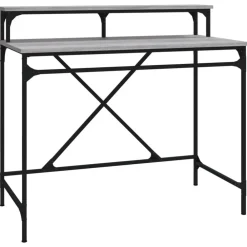 vidaXL Bureau 100x50x90 cm bois d'ingénierie et fer