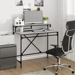 vidaXL Bureau 100x50x90 cm bois d'ingénierie et fer