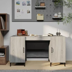 Meubles De Bureau-vidaXL Bureau 140x50x75 cm Bois d'ingénierie Sonoma gris