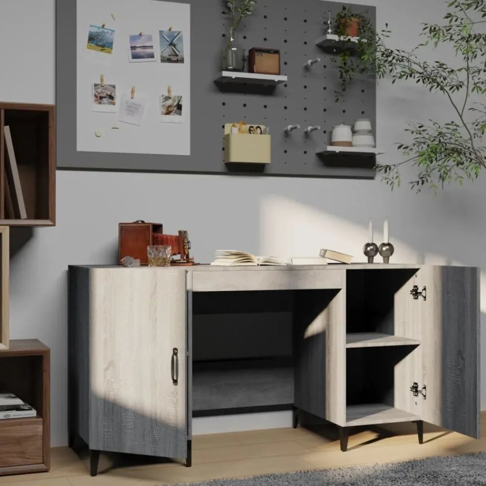 Meubles De Bureau-vidaXL Bureau 140x50x75 cm Bois d'ingénierie Sonoma gris