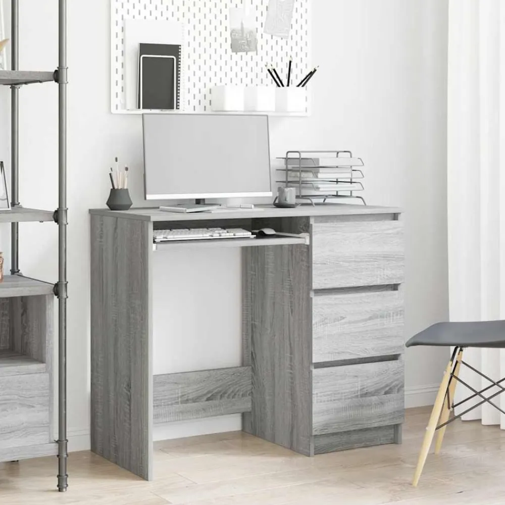Meubles De Bureau-vidaXL Bureau 90x45x76 cm Bois d'ingénierie Sonoma gris