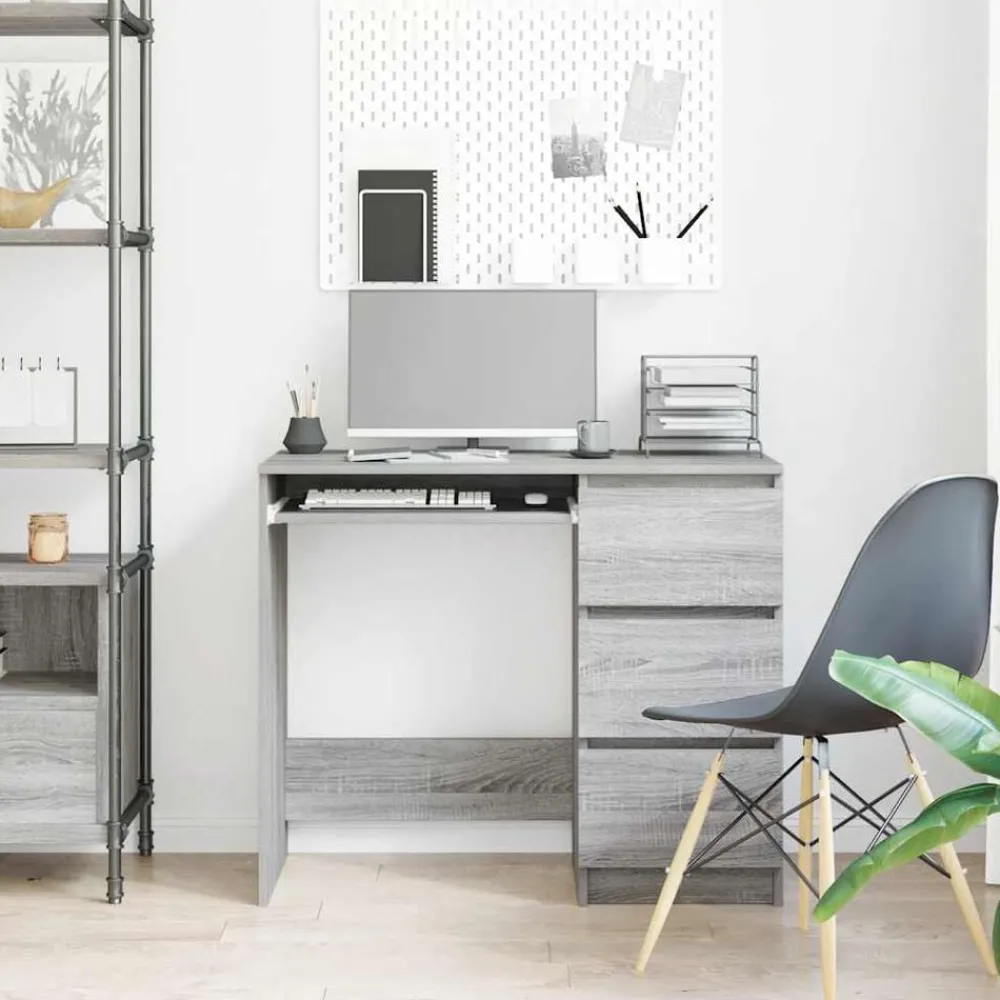 Meubles De Bureau-vidaXL Bureau 90x45x76 cm Bois d'ingénierie Sonoma gris