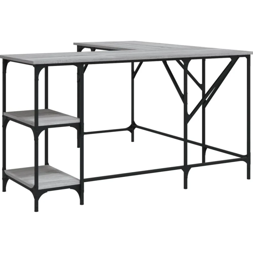 Meubles De Bureau-vidaXL Bureau 139x139x75 cm bois d'ingénierie Sonoma gris
