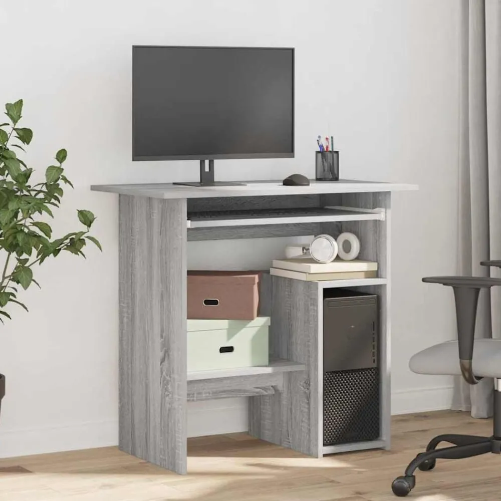 Meubles De Bureau-vidaXL Bureau 80x45x74 cm Bois d'ingénierie Sonoma gris